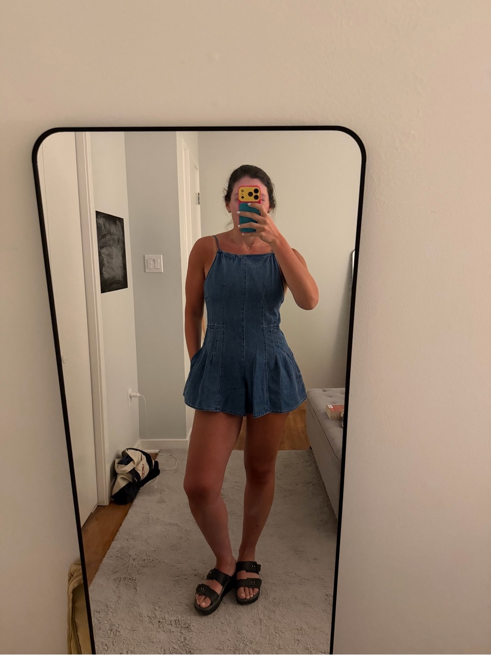 Altar'd State Blue Denim Romper